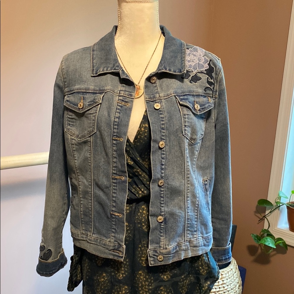 Vintage America Blues embroidered denim jacket M - Picture 2 of 4